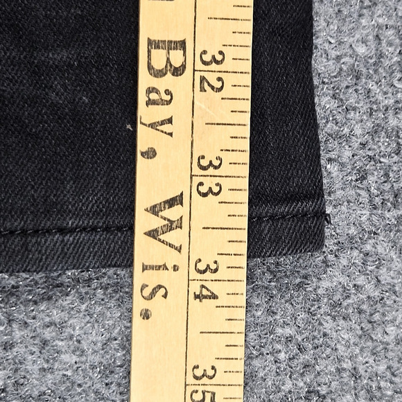 Rogue Jeans Size 36x34 Skinny Black Denim Orange Stripe Side Reflection Street - Picture 9 of 10